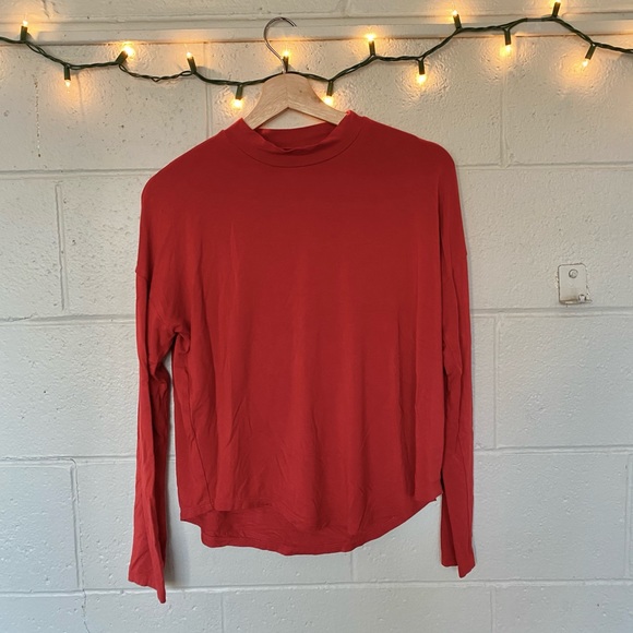 Madewell Mock-neck Orange Shirt Size Small - Picture 1 of 3